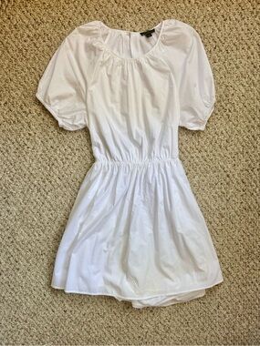 J.Crew Tie-Back Cotton Poplin Mini Dress White | Size 10